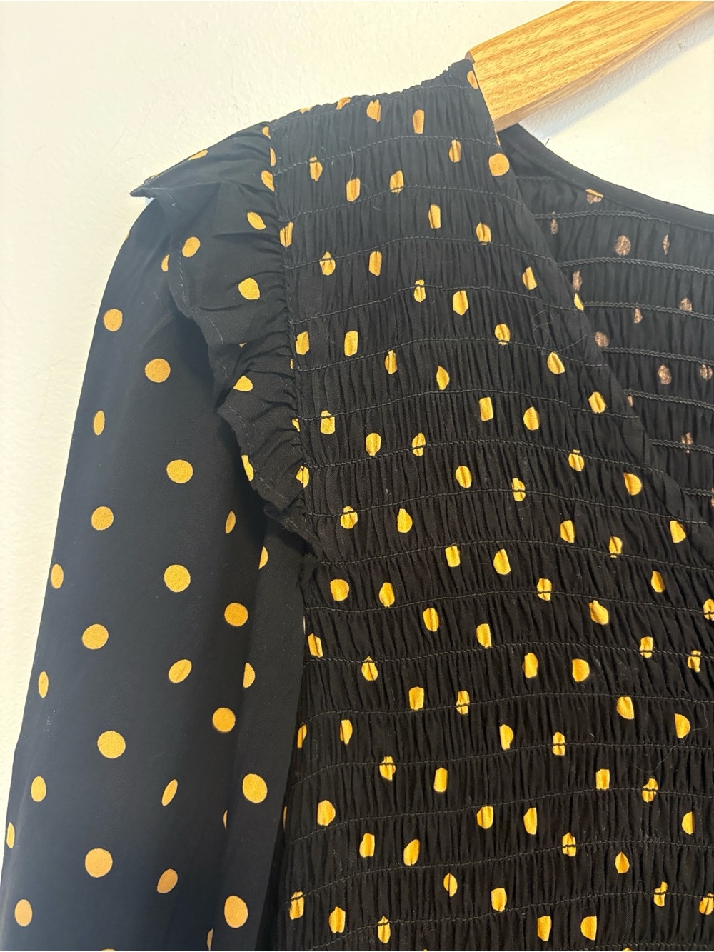 Madewell Lucie V-Neck Smocked Mini Dress in Oval Dot , sz : small - Picture 7 of 11
